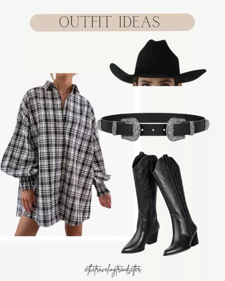 This women’s flannel dress find is the perfect fall fashion and outfit idea for 2023! With a western chic flair with a cowboy hat, western belt and black cowboy boots.
12/23

#LTKfindsunder100 #LTKSeasonal #LTKstyletip