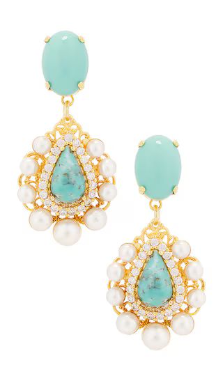 Turquoise Peacock Drop in Turquoise, Cream & Crystal | Revolve Clothing (Global)