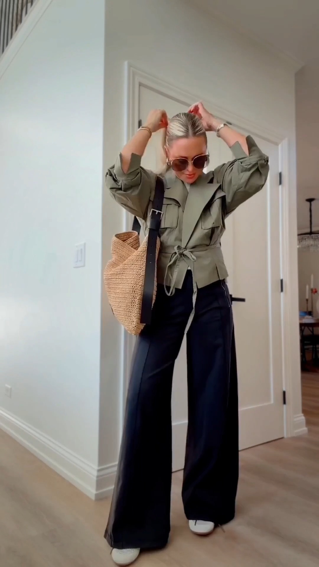 Back in stock! 
Styling the viral Lululemon pants 🤍 I wanted to show how to elevate them for sneakers and even work. So versatile… I wear them nonstop. They come in 5 colors and are finally back in stock.

I paired them with mesh sneakers or trending jelly ballet flats for an easy polished look. Wearing a medium in the pants but wish I did a small. Jacket is an XS, size down.

Such a bestseller for a reason ✨

Spring break. Spring jacket. Jacket. Outerwear. Work outfit. 

#LTKootd #LTKSeasonal