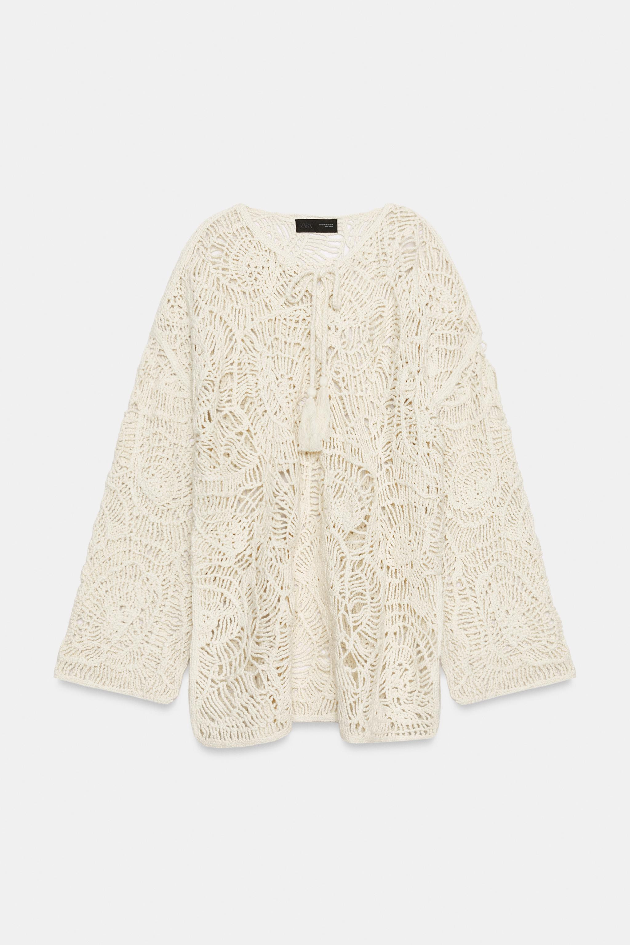 CUTWORK KNIT DRESS WITH TASSELS | Zara UK