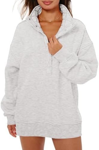 Locachy Women's Henley Neck Button Oversized Sweatshirt Casual Long Sleeve Pullover Tops 2025 Fas... | Amazon (US)