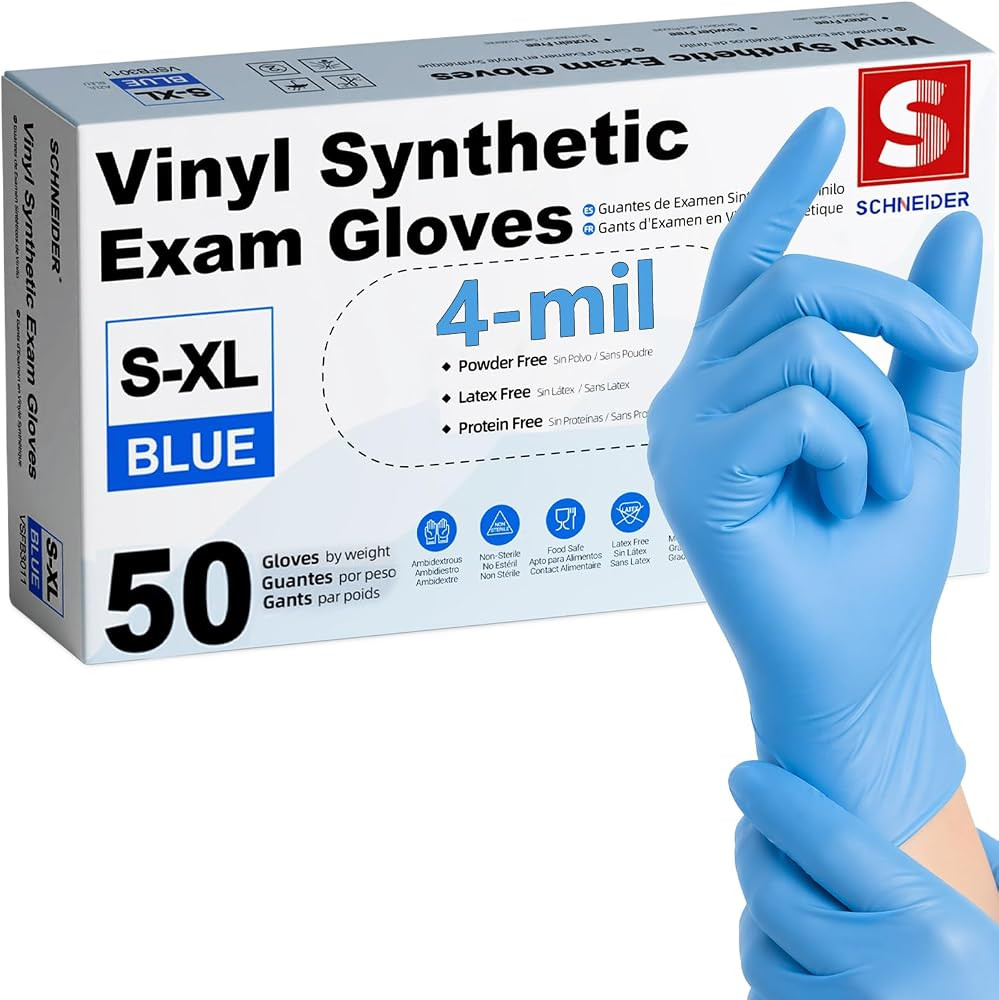 Schneider Medical Nitrile/Vinyl Blend Exam Gloves, Black Disposable | Amazon (US)