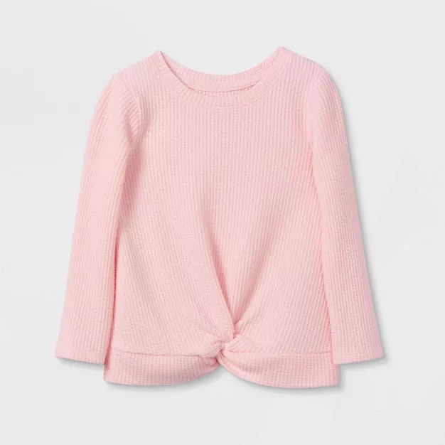 Toddler Girls' Solid Cozy Waffle Long Sleeve Top - Cat & Jack™ | Target