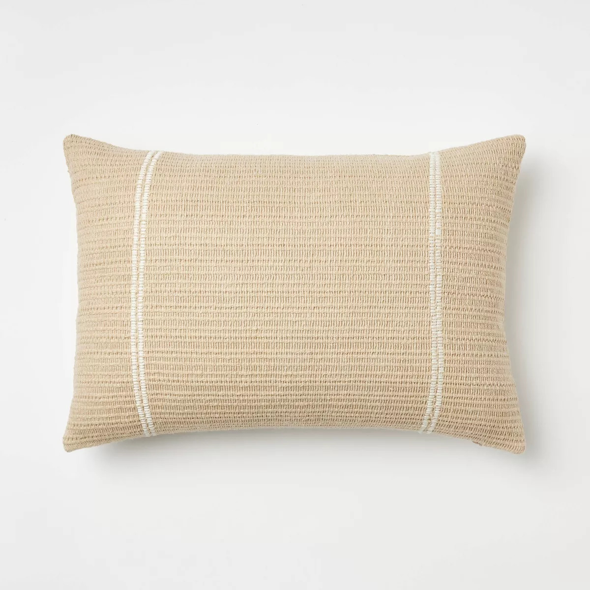 Oversize Embroidered Striped Throw Pillow Cream - Threshold™ designed with Studio McGee | Target