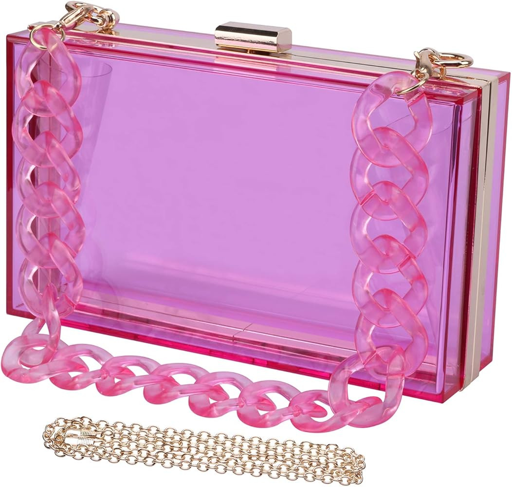WEDDINGHELPER Transparent Clear Acrylic Square jelly Evening Bag for Women | Amazon (US)