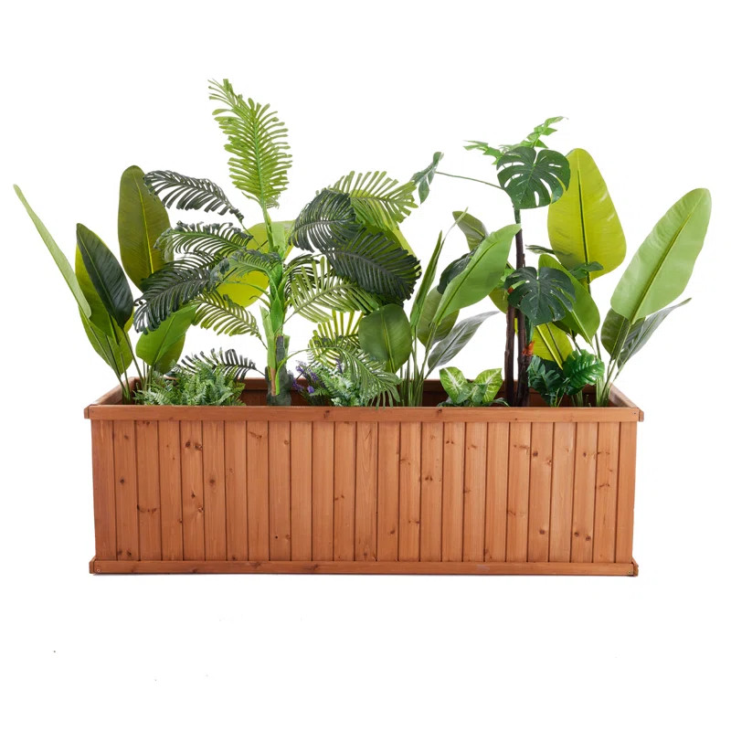 Three Posts™ Barros Outdoor Wood Planter Box New green house beauty and hope Raised Garden Bed ... | Wayfair North America