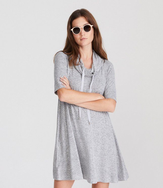 Lou & Grey Drawstring Cowl Dress | LOFT | LOFT