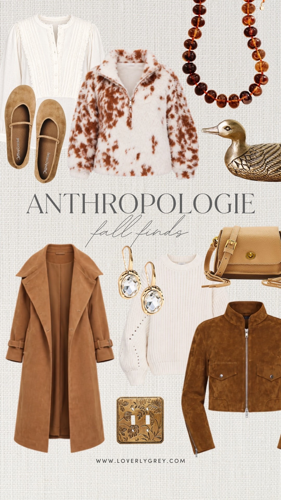 This roundup feels like peak cozy Anthropologie fall style and I’m obsessed with all the warm brown tones! The suede-inspired jackets, fuzzy pullover, neutral blouse, ballet flats and statement jewelry are perfect for building easy fall outfits for women. I especially love pieces like these because they can make jeans or simple basics feel instantly more seasonal and special.

#LTKSeasonal #LTKootd