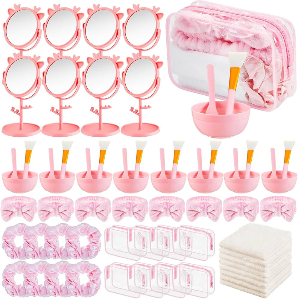 Spa Party Favor Supplies Bulk, Include Face Mask Mixing Bowl Set, Mirror, Headband, Scrunchies, C... | Amazon (US)