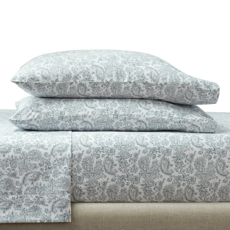 Better Homes & Gardens 3-Piece 400 Thread Count Paisley Green River Performance HygroCotton Sheet... | Walmart (US)