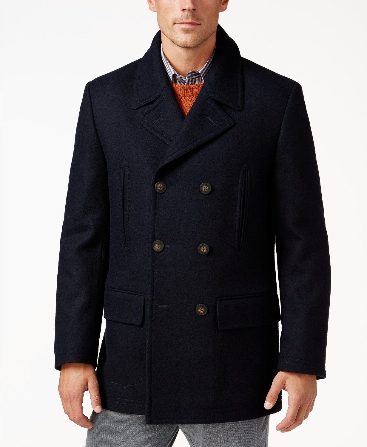 Lauren Ralph Lauren Luke Wool-Blend Classic-Fit Peacoat & Reviews - Coats & Jackets - Men - Macy'... | Macys (US)