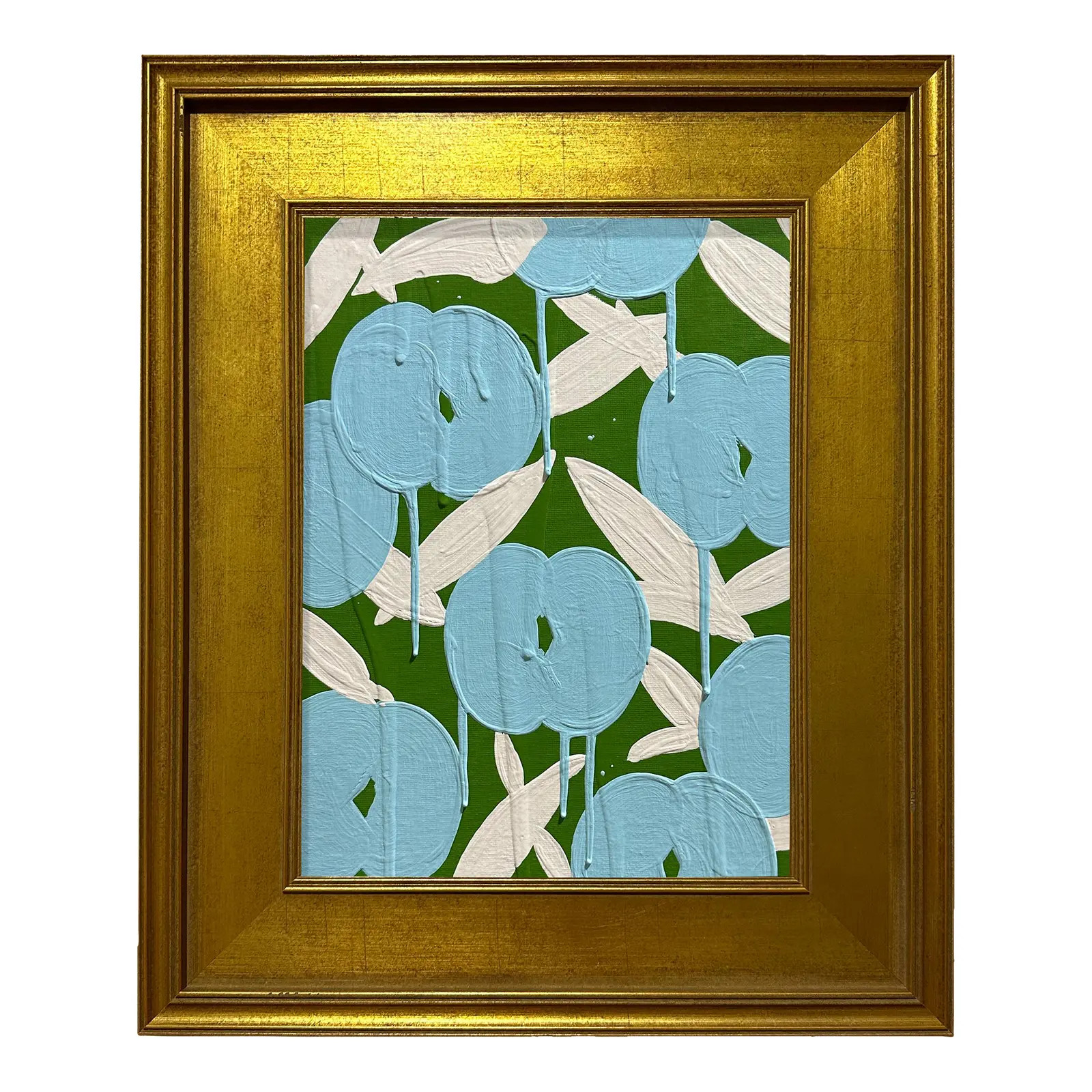 Ron Giusti Mini Orchid Kelly Light Blue Acrylic Painting | Chairish