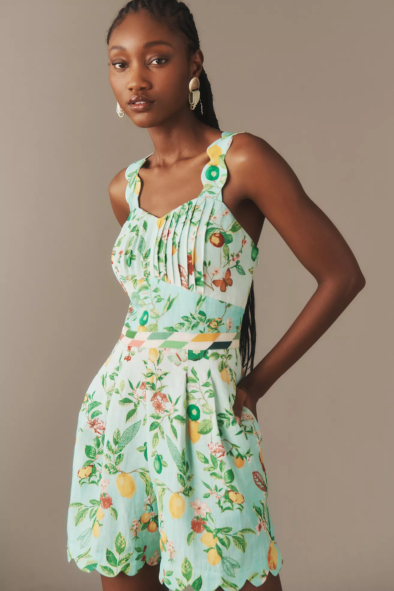 Ranna Gill Linen Floral Romper | Anthropologie (US)