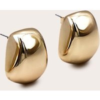 Gold Square Chunky Stud Earrings | PrettyLittleThing US