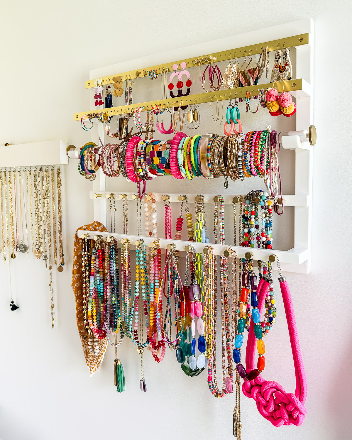 Wow! So many questions/comments about my jewelry organizer after my stories last night. I've had it for a couple of years and couldn't be happier with it. I've also tagged some of my colorful jewelry pieces you can see in this photo ♥️ 

 #LTKHome #LTKFindsUnder100 #LTKStyleTip
