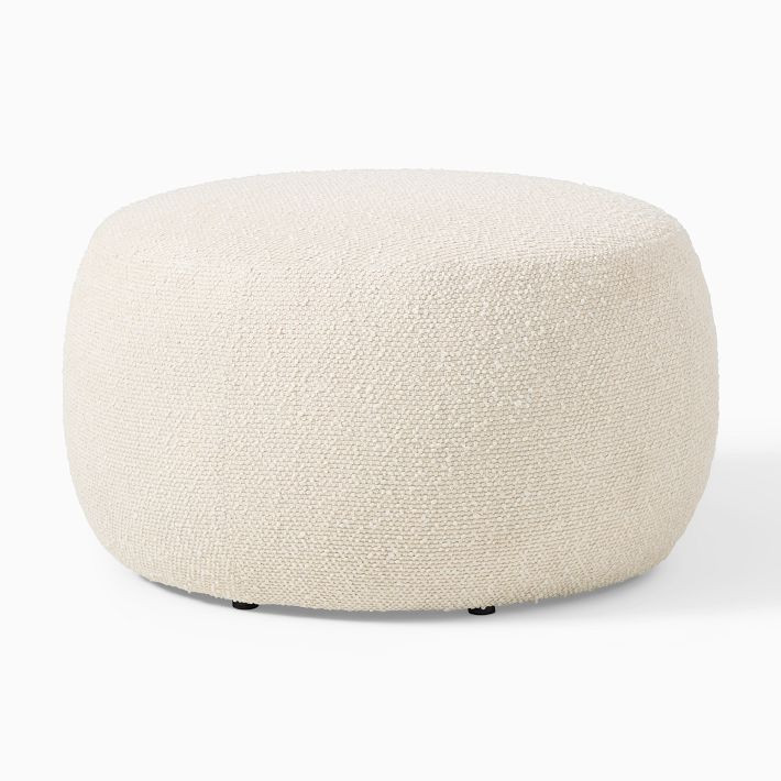 Cobble Round Ottoman - Medium | West Elm (US)