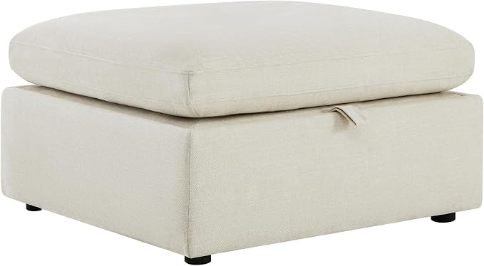 CHITA 40 Inch Upholstered Square Modular Storage Ottoman for Sectional Sofa, Storage Ottoman Foot... | Amazon (US)