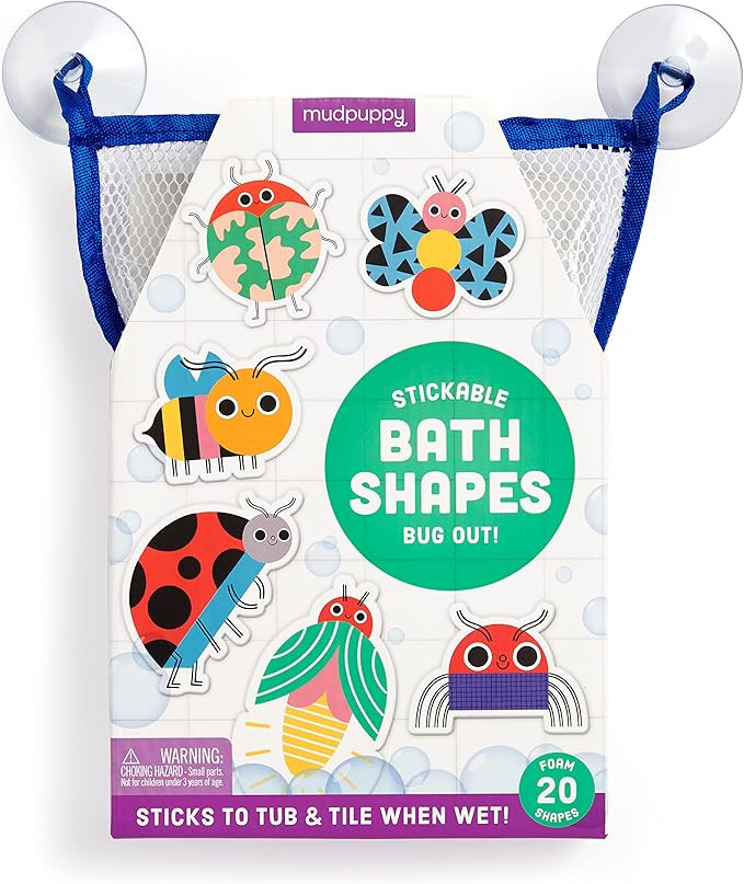 Mudpuppy Bug Out! – 20 Stickable Bug Themed Foam Shapes for Bath Time Entertainment with Mesh S... | Amazon (US)