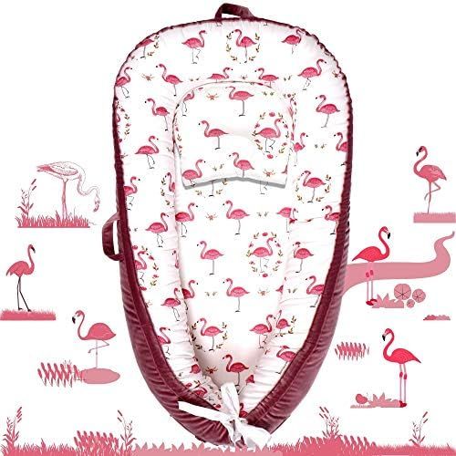 Mamani Red Flamingo Baby Lounger & Baby Nest for Co Sleeping with Pillow | Reversible, Ultra Soft... | Amazon (US)