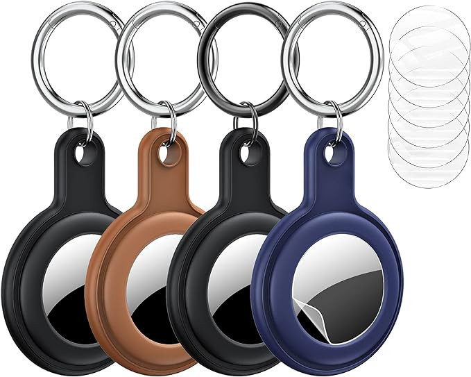 BELONGME Compatible with AirTags Case, 4 Pack AirTag Keychain, with 6 Pcs Screen Protector, Shock... | Amazon (US)