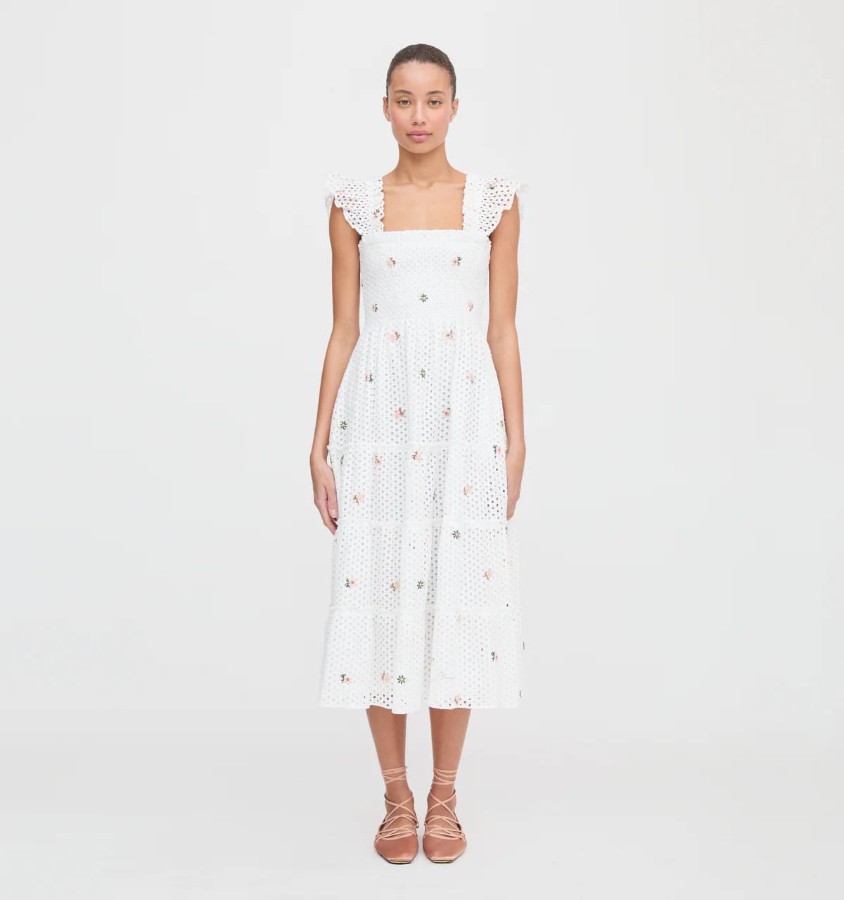 The Ellie Nap Dress - White Daisy Eyelet | Hill House Home US