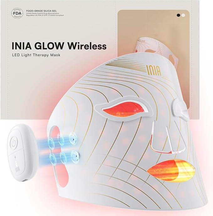 INIA Red Light Therapy Mask for Face, Glow Wireless LED Face Mask Light Therapy with Near-Infrare... | Amazon (US)