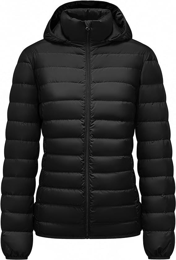 YZG Women's Lightweight Packable Down Jacket Quilted Puffer Coat with Hood Removable       Send t... | Amazon (US)