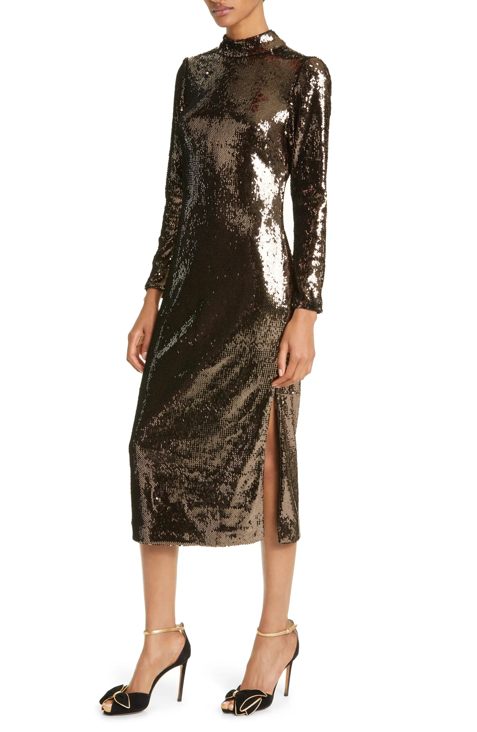 Ted Baker London Brooklyn Sequin Long Sleeve Midi Dress | Nordstrom | Nordstrom