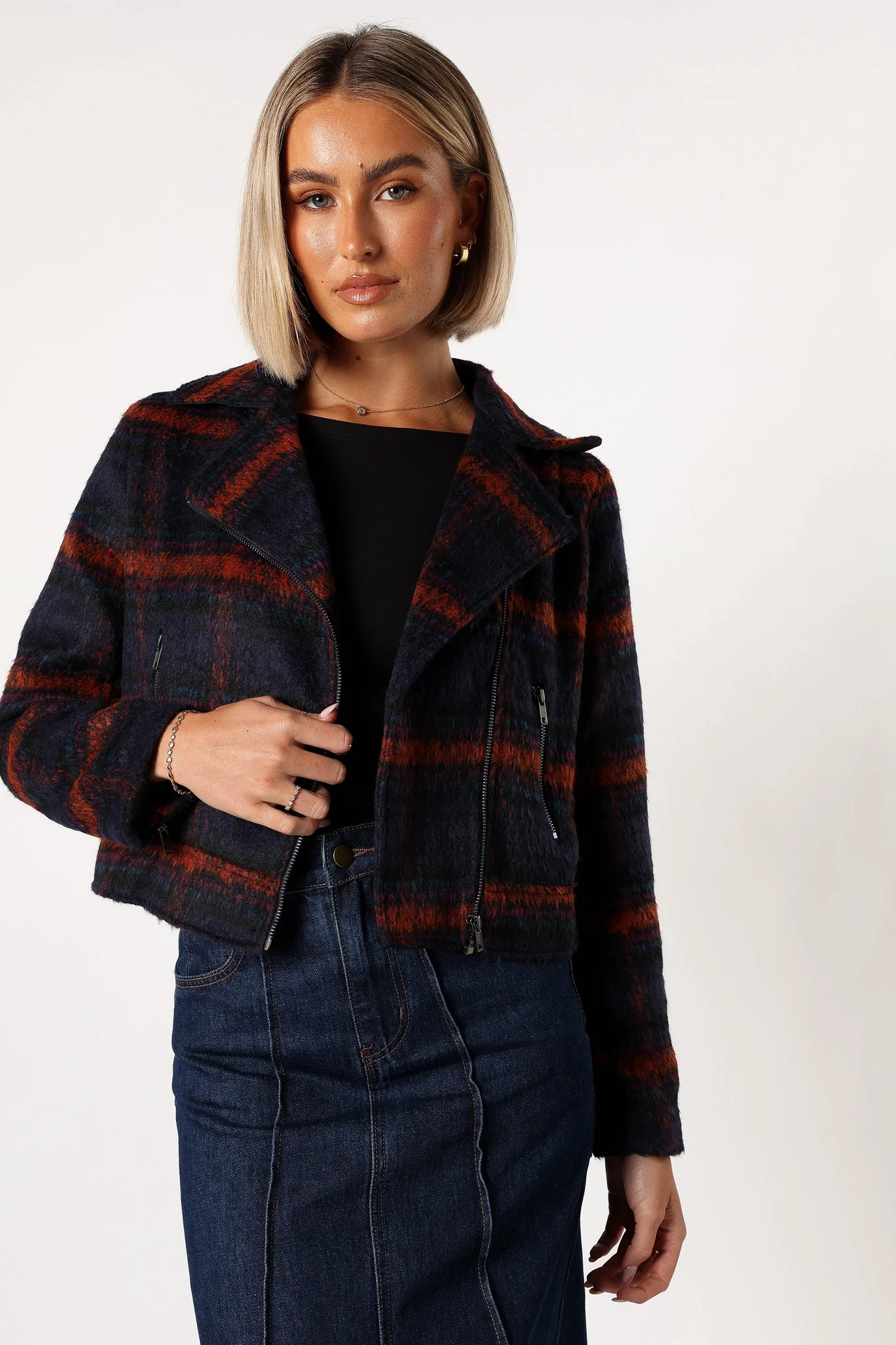 Logan Plaid Jacket - Navy/Teal | Petal & Pup (US)