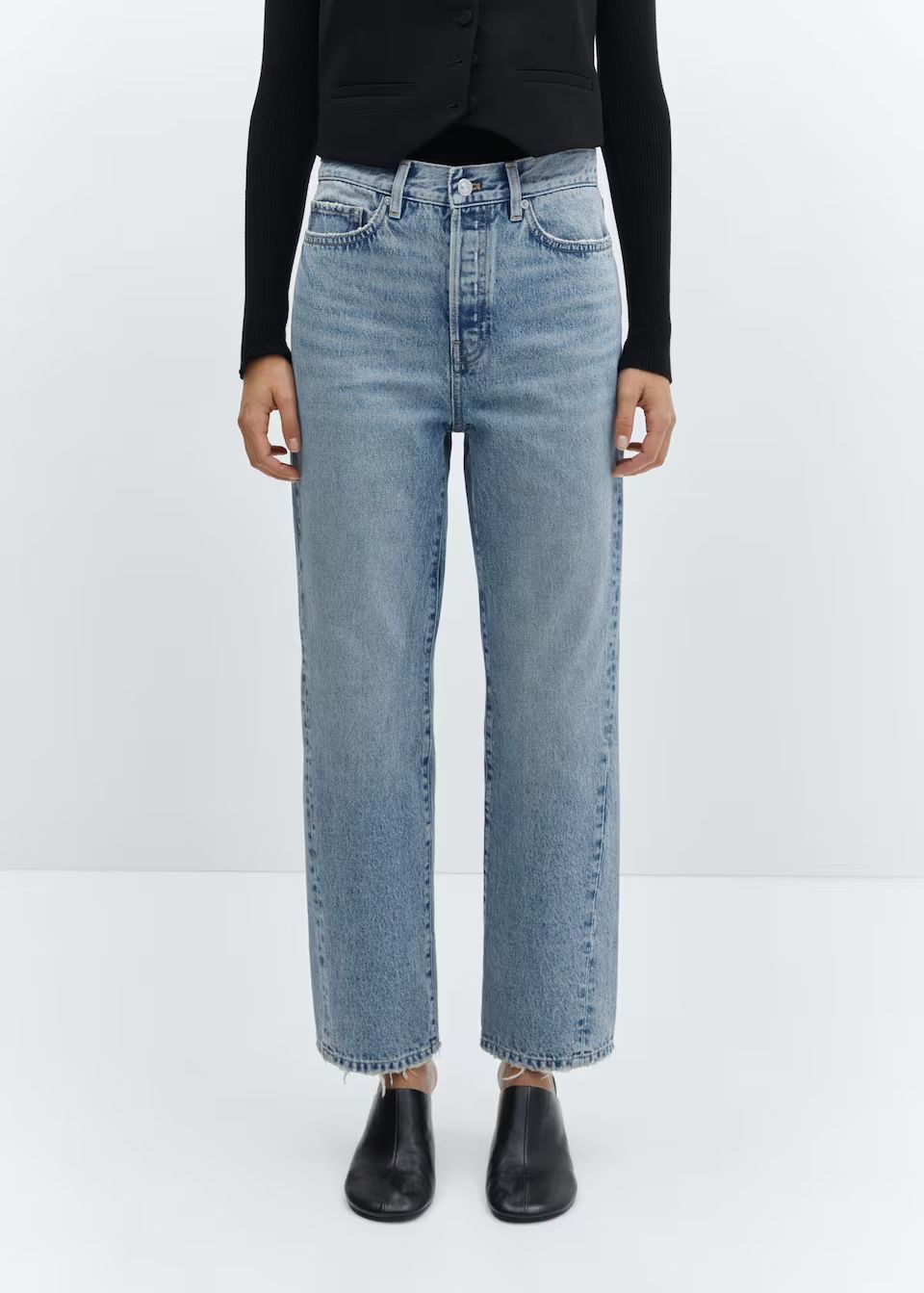 Straight jeans with forward seams | MANGO (US)