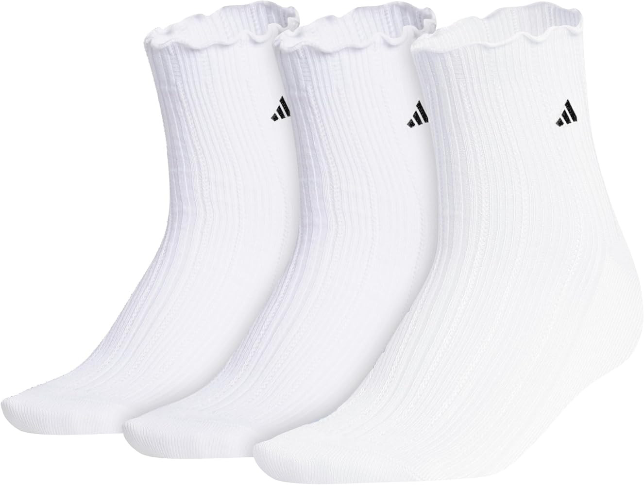 adidas Women's Ruffle Quarter Ankle Socks (3 Pairs) | Amazon (US)