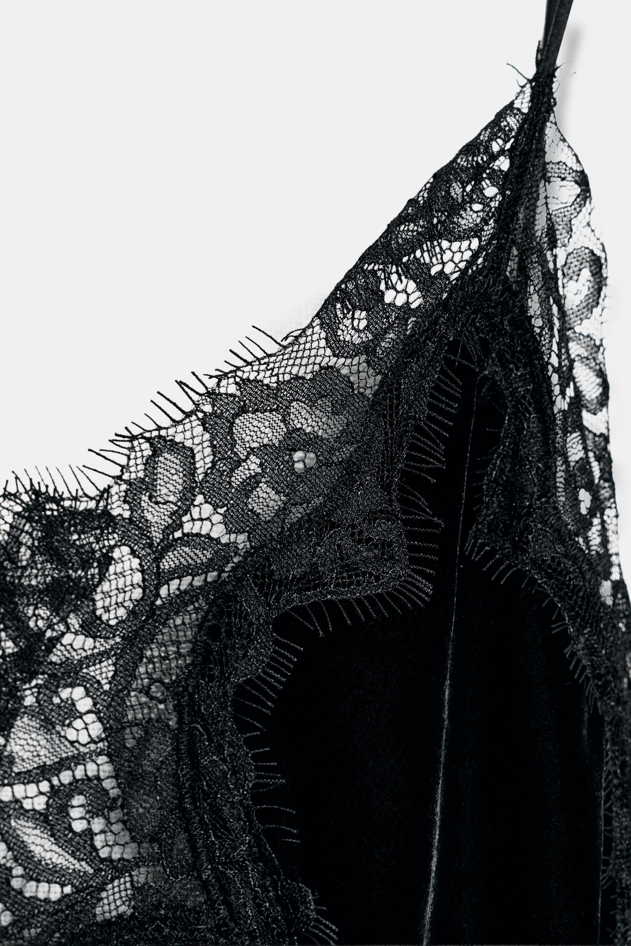 ZW COLLECTION VELVET LACE DRESS | Zara UK