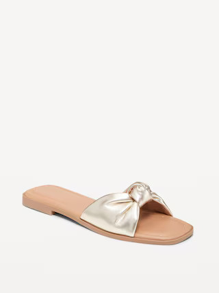 Knot-Front Slide Sandals | Old Navy (US)