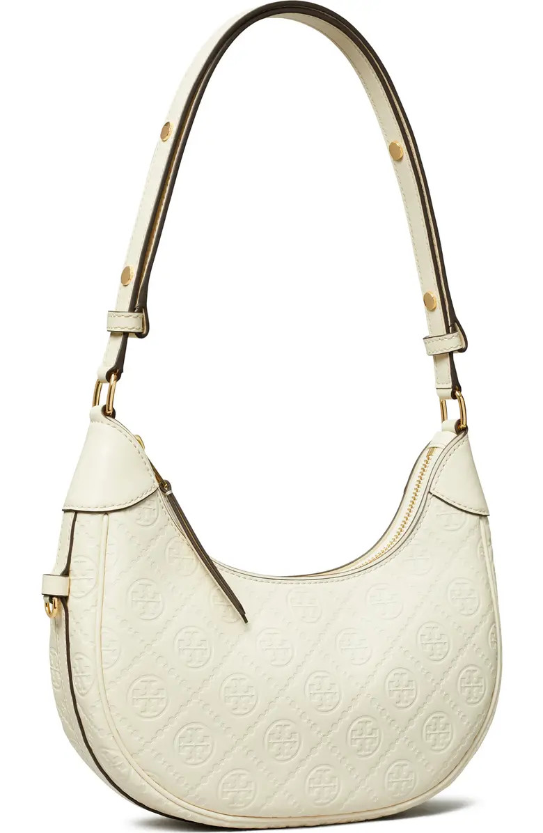 Tory Burch T-Monogram Embossed Crescent Shoulder Bag | Nordstrom | Nordstrom