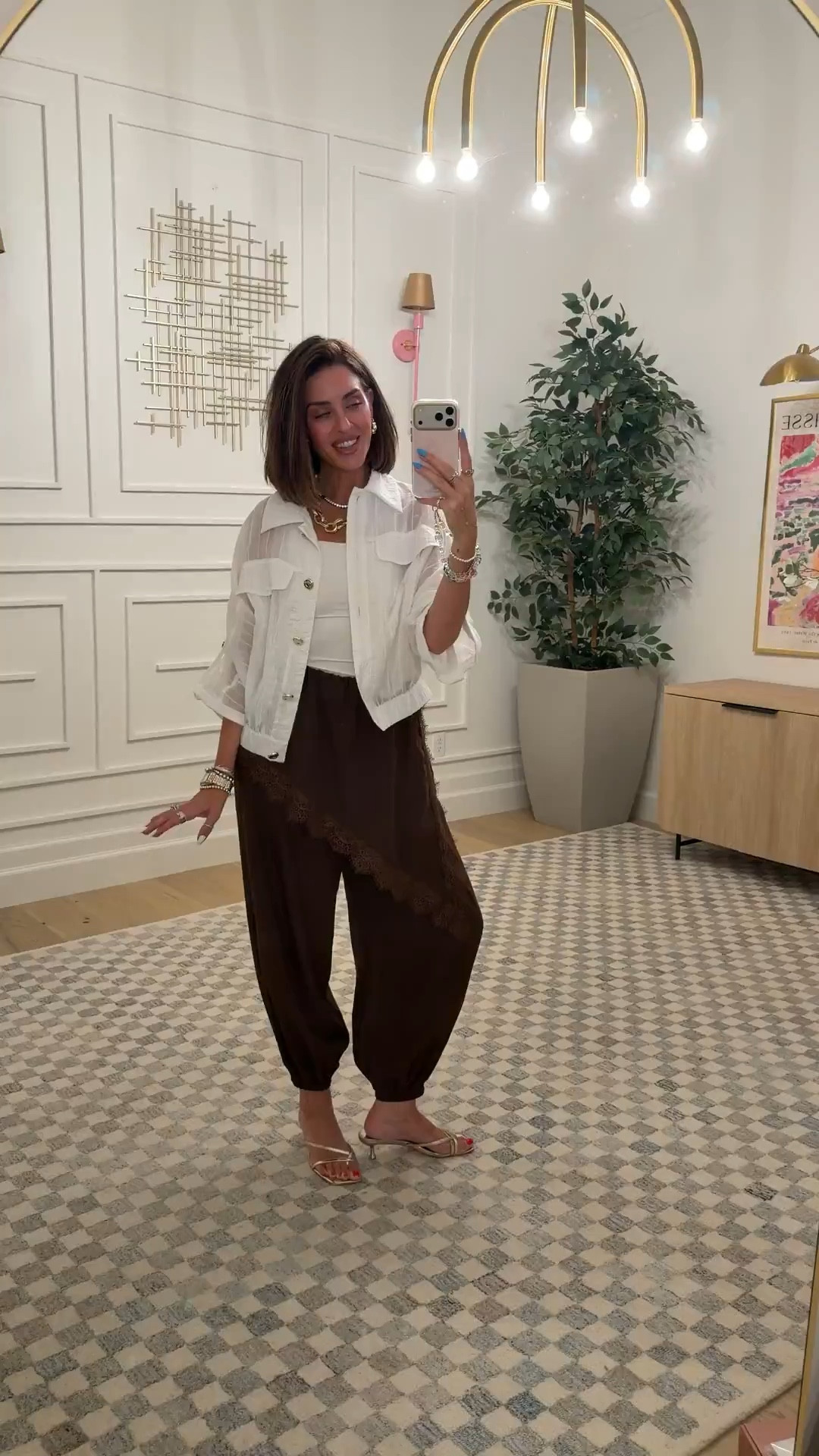 Sheer Zara jacket - size S
Satin pants - size M
Tank - size S



#LTKSeasonal #LTKootd