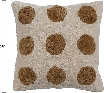 Bloomingville Cotton Tufted Dots and Chambray Back, Cream and Mustard Pillows, L x W x H, Cream &... | Amazon (US)