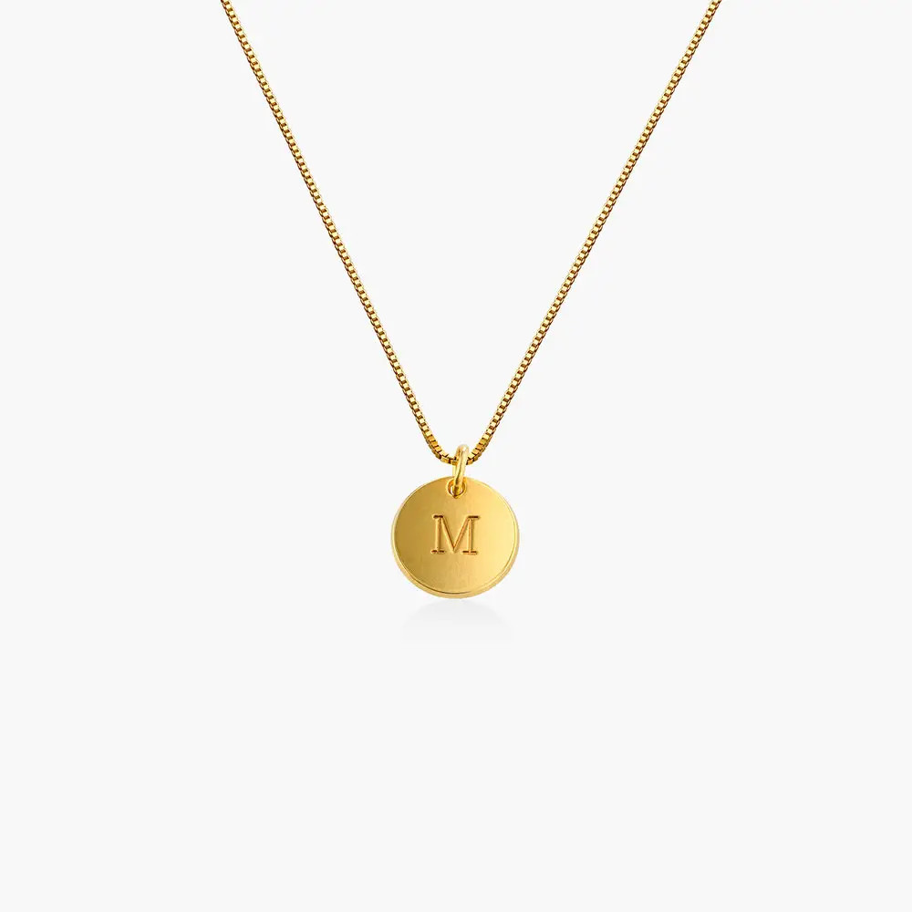 Willow Disc Initial Necklace - Gold Vermeil | Oak & Luna (US)
