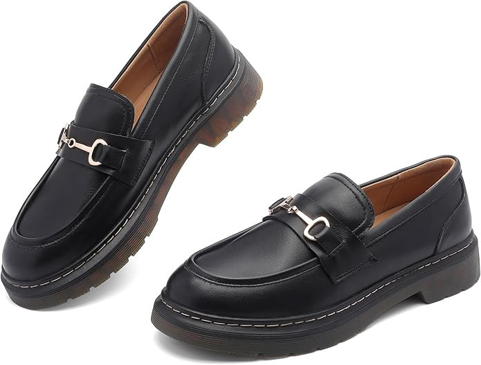 Slip On Chunky Loafers for Women Comfortable Oxford Platform Loafers Lug Sole | Amazon (US)