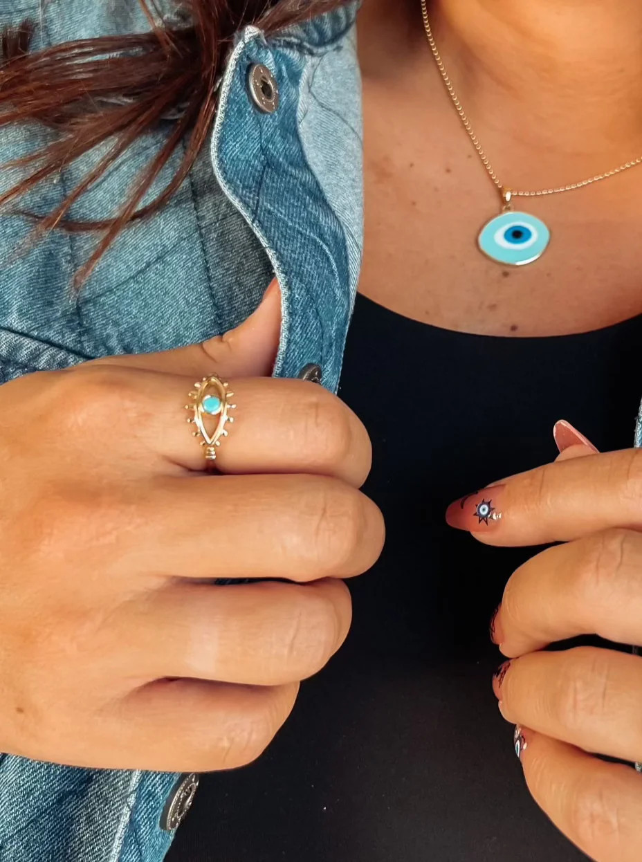 BWC Gold Evil Eye Ring | Victoria Emerson