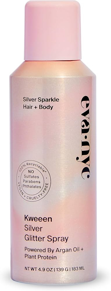 Eva NYC Kweeen Silver Body and Hair Glitter Spray for Shimmer, Washable Glitter Hairspray for Any... | Amazon (US)