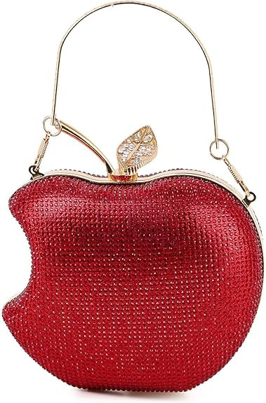 pearl&she Sparkly Apple Rhinestone Handbags Diamond Women Evening Bags Bling Minaudiere Clutch Cr... | Amazon (US)