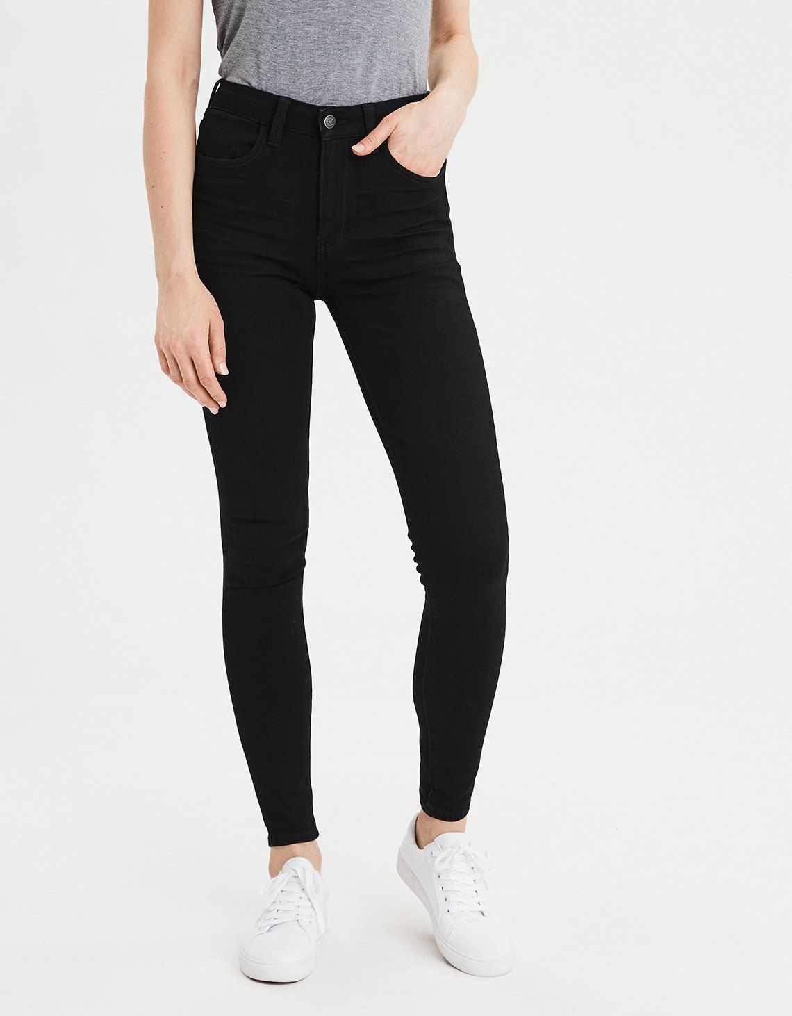 AE Ne(X)t Level 360 Super High-Waisted Jegging, Onyx Black | American Eagle Outfitters (US & CA)