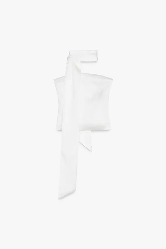 DRAPED SATIN SCARF TOP | Zara US