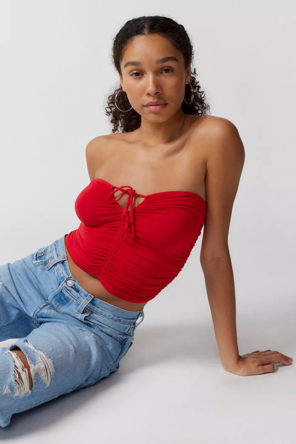UO Janet Ruched Tube Top | Urban Outfitters (US and RoW)
