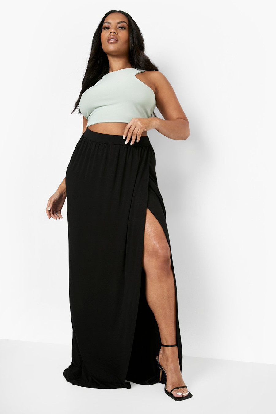 Plus Jersey Wrap Maxi Skirt | Boohoo.com (US & CA)