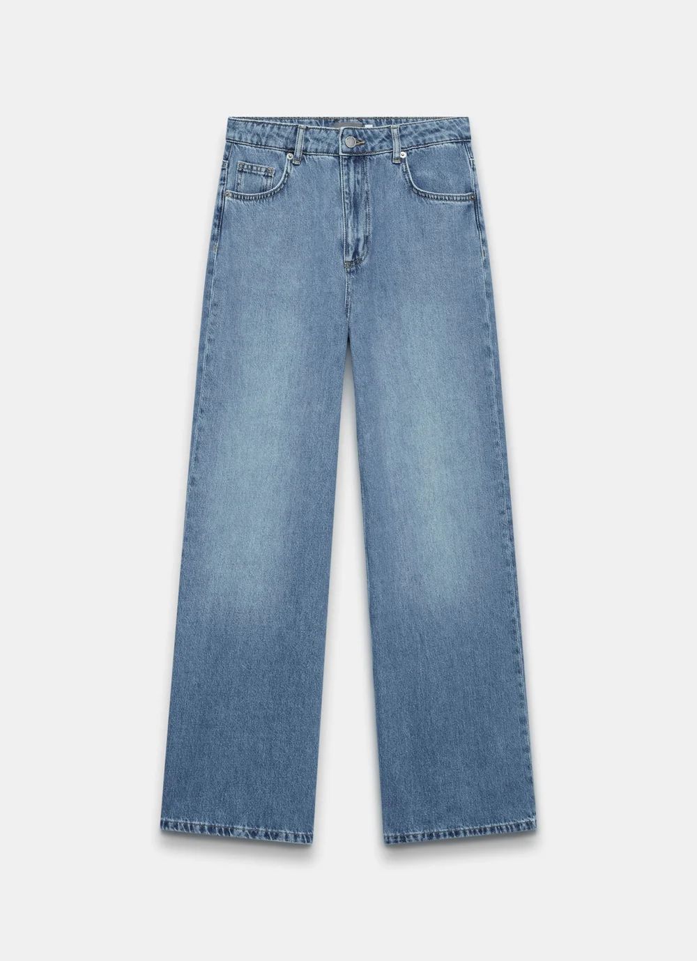 Mid Indigo Soft Wide Jeans | Mint Velvet