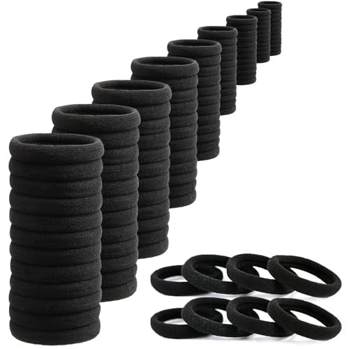 Antye Hair Tie, 105P, Black Onyx - Soft Cotton, Seamless Hair Elastic, Ponytail Holder for Thick or Thin Hair, No Snag, Dent or Breakage, Baseball & Tennis Suitable, All Age Friendly | Amazon (US)