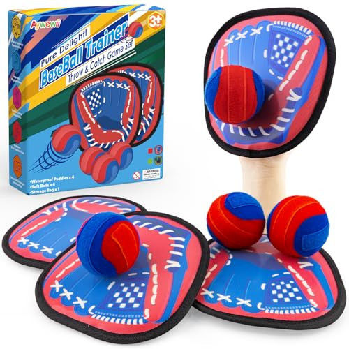 Aywewii Toss and Catch Ball Set Outdoor Beach Pool Toys for Kids Games Baseball Ball Catch Game Toddler Toys Games Gifts for 3 4 5 Year Old Boys Girls Birthday Gifts Easter Basket Stuffers | Amazon (US)