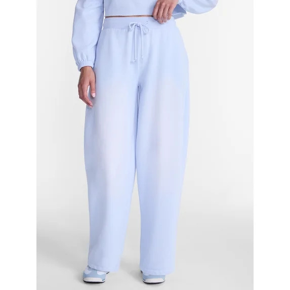 No Boundaries Mineral Wash Fleece Barrel Leg Pants, 29'' Inseam, Women's XXS-XXL | Walmart (US)