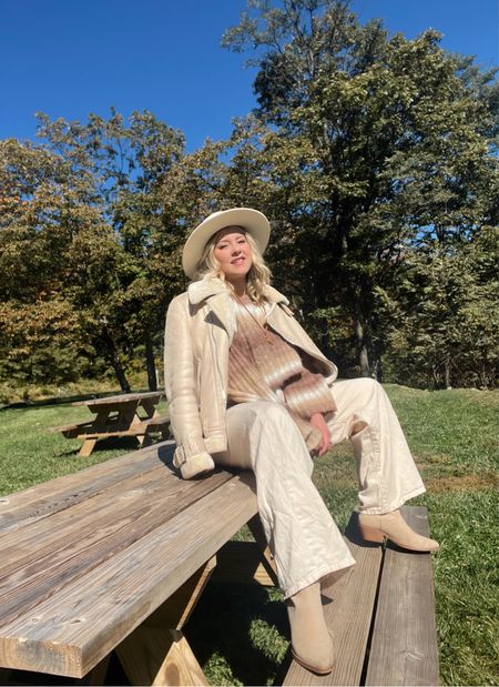 An all white (or off white) fall outfit idea for a day listing to music in the mountains 

#LTKstyletip #LTKunder100 #LTKtravel